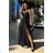 Women's Plus Size (42-46) Long Elegant Party Sleeveless Dress POLISH FASHION PMLBC23265-10 black 34