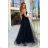 Women's Plus Size (42-46) Long Elegant Party Sleeveless Dress POLISH FASHION PMLBC23265-10 black 34