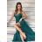 Women's Plus Size (42-46) Long Elegant Party Sleeveless Dress POLISH FASHION PMLBC23265-10 Green 34