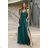 Women's Plus Size (42-46) Long Elegant Party Sleeveless Dress POLISH FASHION PMLBC23265-10 Green 34