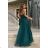 Women's Plus Size (42-46) Long Elegant Party Sleeveless Dress POLISH FASHION PMLBC23265-10 Green 34