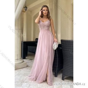 Women's Plus Size (42-46) Long Elegant Party Sleeveless Dress POLISH FASHION PMLBC23265-10