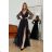 Women's Plus Size (42-46) Long Elegant Party Sleeveless Dress POLISH FASHION PMLBC23265-10 black 34