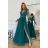 Women's Plus Size (42-46) Long Elegant Party Sleeveless Dress POLISH FASHION PMLBC23265-10 Green 34