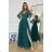 Women's Plus Size (42-46) Long Elegant Party Sleeveless Dress POLISH FASHION PMLBC23265-10 Green 34