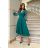 Women's Plus Size (42-46) Long Elegant Party Sleeveless Dress POLISH FASHION PMLBC23265-10 dark green 34