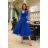 Women's Plus Size (42-46) Long Elegant Party Sleeveless Dress POLISH FASHION PMLBC23265-10 Royal blue 34