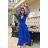 Women's Plus Size (42-46) Long Elegant Party Sleeveless Dress POLISH FASHION PMLBC23265-10 Royal blue 34