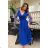 Women's Plus Size (42-46) Long Elegant Party Sleeveless Dress POLISH FASHION PMLBC23265-10 Royal blue 34