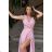 Women's Long Elegant Party Sleeveless Dress (34-42) POLISH FASHION PMLBC232231-20 Pink 34