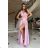 Women's Long Elegant Party Sleeveless Dress (34-42) POLISH FASHION PMLBC232231-20 Pink 34