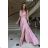 Women's Long Elegant Party Sleeveless Dress (34-42) POLISH FASHION PMLBC232231-20 Pink 34