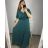 Women's Plus Size Dress Long Elegant Casual Short Sleeve (2XL/3XL ONE SIZE) ITALIAN FASHION IM423ISABELA L/XL dark blue