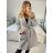 Women's Fluffy Coat (S/M ONE SIZE) ITALIAN FASHION IM723050 S/M Black and white