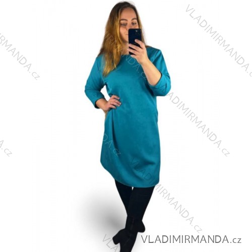 Šaty dlouhý rukáv dámské nadrozměr (UNI L/XXL) ITALSKÁ MÓDA IM4201151 dark mint 52