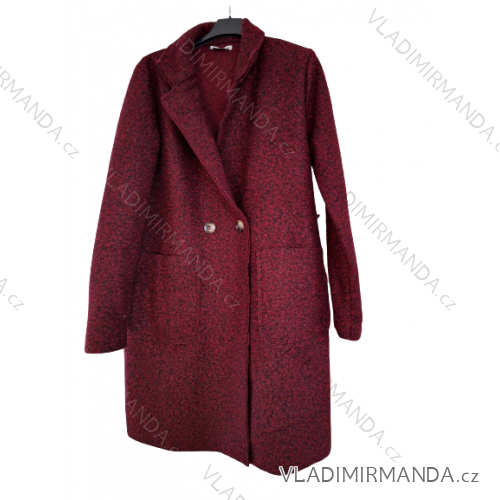 Women's Plus Size Zipper Hooded Lamb Coat (2XL/3XL ONE SIZE) ITALIAN FASHION IM422841/DU   Wine
   XL/2XL