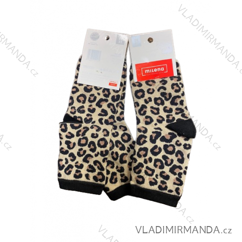 Children's Girls' Leopard Socks (29-31, 32-34) POLISH FASHION DPP21473 Leopard 32-34