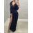 Women's Long Chiffon Short Sleeve Dress (S/M ONE SIZE) ITALIAN FASHION IMWGS231048