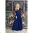 Women's Plus Size (42-46) Long Elegant Party Sleeveless Dress POLISH FASHION PMLBC23265-10 Colour   dark blue Size   46