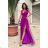 Women's Plus Size (42-46) Long Elegant Party Sleeveless Dress POLISH FASHION PMLBC23265-10 purple 34