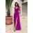 Women's Plus Size (42-46) Long Elegant Party Sleeveless Dress POLISH FASHION PMLBC23265-10 purple 34