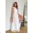 Women's Plus Size (42-46) Long Elegant Party Sleeveless Dress POLISH FASHION PMLBC23265-10 white 46