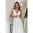 Women's Plus Size (42-46) Long Elegant Party Sleeveless Dress POLISH FASHION PMLBC23265-10 white 46