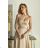 Women's Plus Size (42-46) Long Elegant Party Sleeveless Dress POLISH FASHION PMLBC23265-10 38 béžová