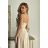 Women's Plus Size (42-46) Long Elegant Party Sleeveless Dress POLISH FASHION PMLBC23265-10 38 béžová