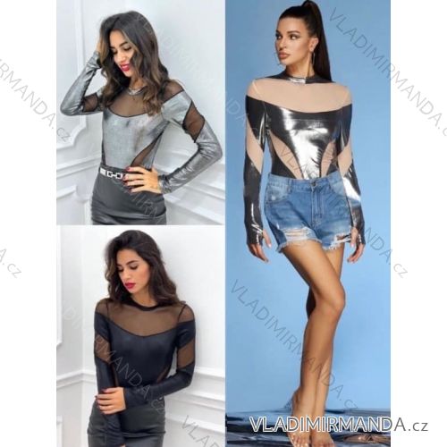 Women's elegant long sleeve T-shirt (S/M ONE SIZE) ITALIAN FASHION IMM23FS33019