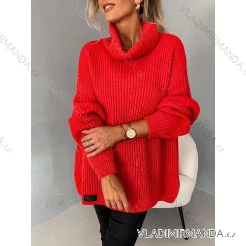 Women's Knitted Thin Long Sleeve Sweater (S/M ONE SIZE) ITALIAN FASHION IMWL233225