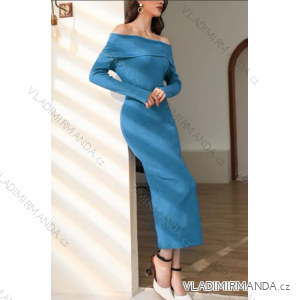 Women's Long Sleeve Turtleneck Knitted Dress (S/M ONE SIZE) ITALIAN FASHION IMPGM2323023