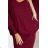 402-4 Bat dress with a neckline - burgundy color with glitter