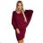 402-4 Bat dress with a neckline - burgundy color with glitter