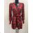 Women's Elegant Long Sleeve Dress (S/M ONE SIZE) ITALIAN FASHION IMM23M6062 red S/M