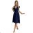 348-6 SCARLETT - flared dress with a neckline - dark blue