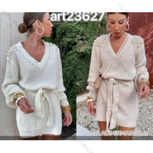 Women's Elegant Knitted Long Sleeve Dress (S/M ONE SIZE) ITALIAN FASHION IMPBB22Y22990