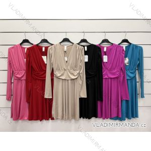 Women's Long Sleeve Satin Dress (S/M ONE SIZE) ITALIAN FASHION IMWY23175