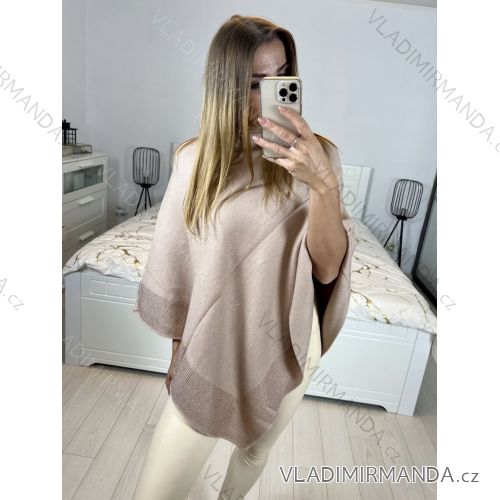 Women's Knitted Poncho (S/M/L ONE SIZE) FRENCH FASHION FMWG23FG55513