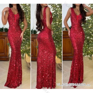 Women's long strapless sequin party dress (S/M ONE SIZE) ITALIAN FASHION IMPMD2360600