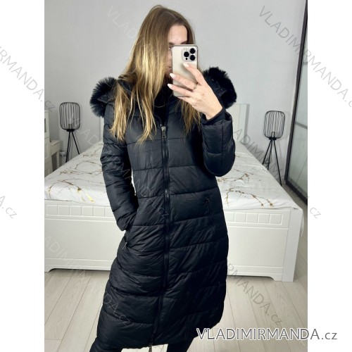 Coat winter park with fur women (sml-xl) FASHION ITALY IM917S-100 black S