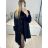 Women's slim long sleeve coat (L/XL ONE SIZE) ITALIAN FASHION IM423097 L/XL black