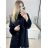 Women's slim long sleeve coat (L/XL ONE SIZE) ITALIAN FASHION IM423097 L/XL black