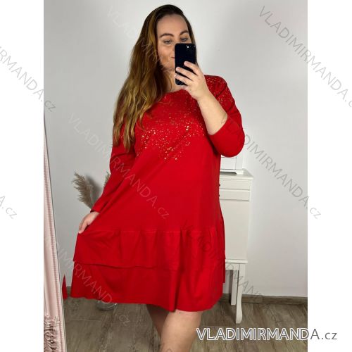 Tunic / blouse long sleeve women's oversized (3XL / 4XL ONE SIZE) ITALIAN FASHION IMWQ2191650 red 3xl / 4xl