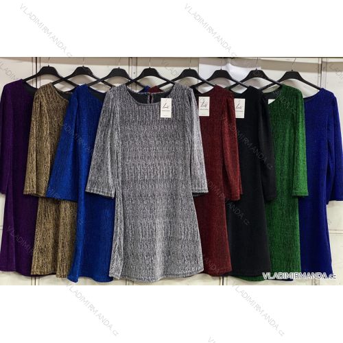 Women's Plus Size Long Sleeve Oversize Dress (XL/2XL/3XL ONE SIZE) ITALIAN FASHION IMC23024