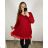 Women's Plus Size Long Sleeve Oversize Dress (XL/2XL/3XL ONE SIZE) ITALIAN FASHION IMC23024 2XL/3XL red