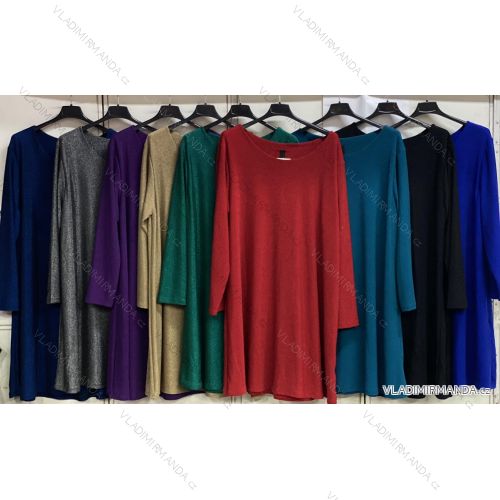 Women's Plus Size Long Sleeve Oversize Dress (XL/2XL/3XL ONE SIZE) ITALIAN FASHION IMC23024