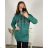 Women's Long Sleeve Hooded Sweatshirt Dress (S/M ONE SIZE) ITALIAN FASHION IMC22685   grey   L/XL