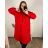 Women's Plus Size Long Sleeve Hooded Sweatshirt Dress (2XL/3XL ONE SIZE) ITALIAN FASHION IM423680