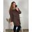 Shirt 3/4 sleeve ladies strip (4XL/5XL ONE SIZE) ITALSKÁ MÓDA IM422FLUFF 4XL / 5XL Brown